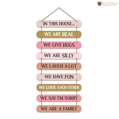 Artvibes House Quotes Printed Mdf Wooden Wall Hanging | Living Room | Office | Home Decor Items | Gifts | Wall Artwork For Hall | Modern Wall Decorative Accessories for Home Decoration (WH_9318N) - Image 4