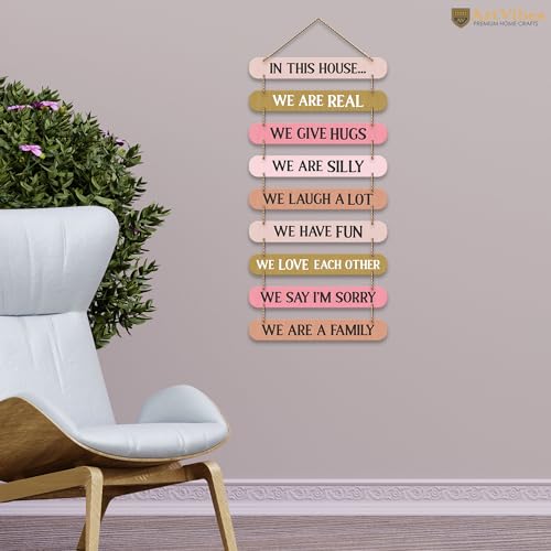 Artvibes House Quotes Printed Mdf Wooden Wall Hanging | Living Room | Office | Home Decor Items | Gifts | Wall Artwork For Hall | Modern Wall Decorative Accessories for Home Decoration (WH_9318N) - Image 3