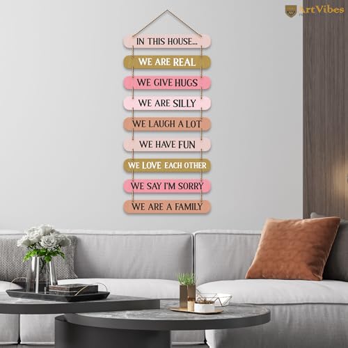 Artvibes House Quotes Printed Mdf Wooden Wall Hanging | Living Room | Office | Home Decor Items | Gifts | Wall Artwork For Hall | Modern Wall Decorative Accessories for Home Decoration (WH_9318N) - Image 2
