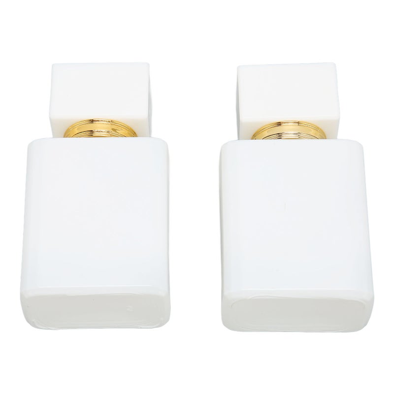 2pcs Empty Glass Perfume Bottle Large Capacity Golden Nozzle Glass Perfume Bottle Atomizer White 30ml - Image 1