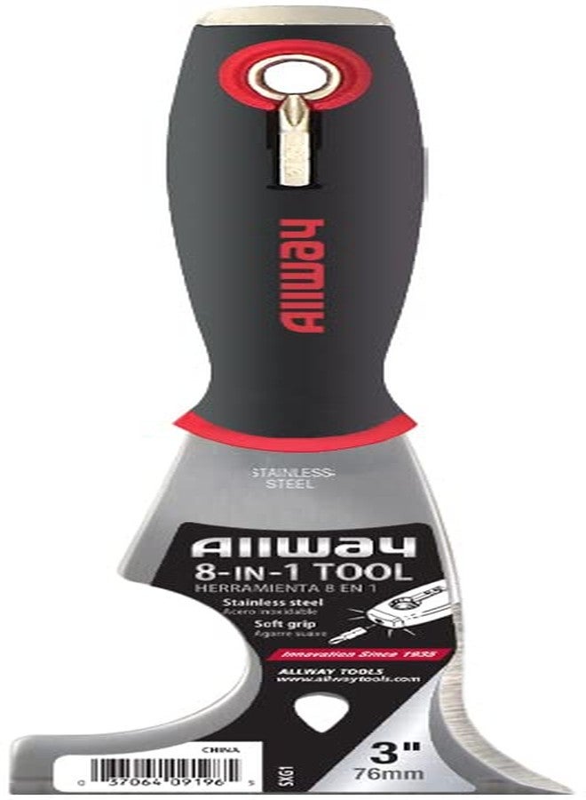 ALLWAY SXG1 8-IN-1 Soft Grip Painter's Multi Tool with Hammer End and Screwdriver Bit - Image 2