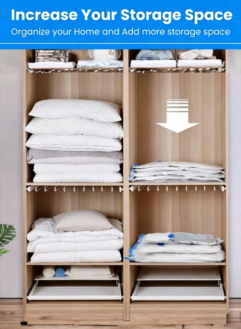 AETHER 6 PCS Premium Vacuum Storage Bags (60 x 80cm) Space Saver Vacuum Bags for Clothes, Pillows, Blankets & Duvets, Clothes Organizer & Travel Accessories Durable Vacuum Storage Bag with Pump Manual - Image 3