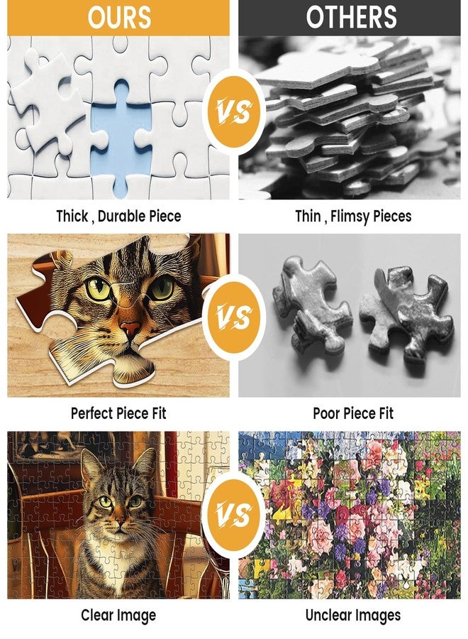 VOLUVOLU 300 Pieces Jigsaw Puzzles for Adults, Cat Puzzle for Adults Children Seniors, Animal Puzzle 300 Pieces, Gift for Birthday, Home Decor, Fun for Family Entertainment(20.5 * 15 in) - Image 3