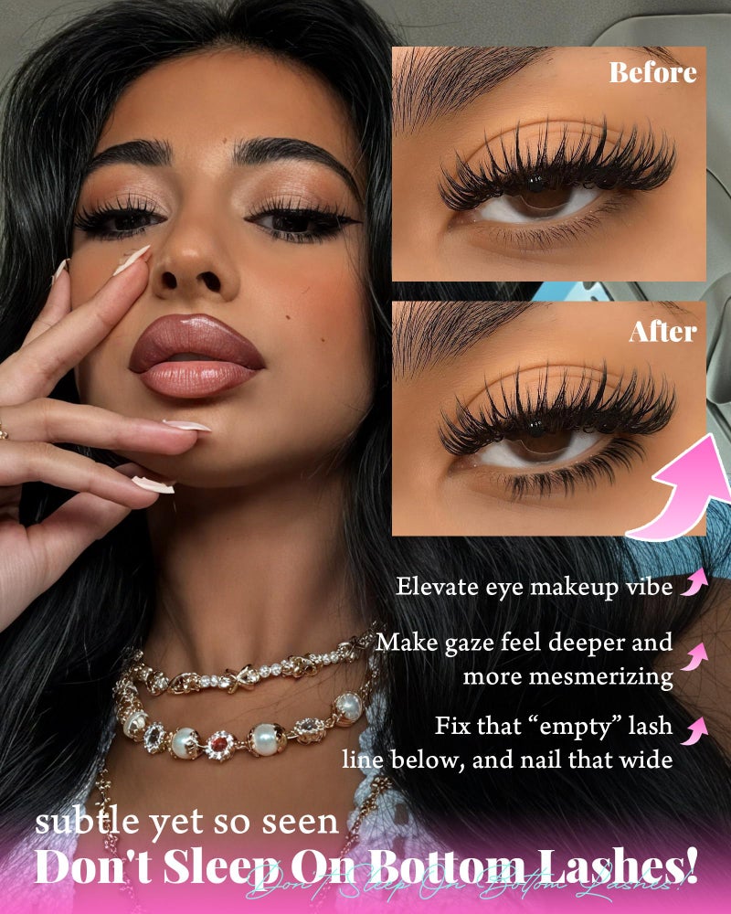calphdiar Bottom Lash Clusters DIY Eyelash Extensions 4 Styles Lower Lashes Wispy Bottom Individual Lashes 5-7mm Natural Thin Band Eyelash Clusters 225pcs for Bottom Lash Extension by calphdiar - Image 2