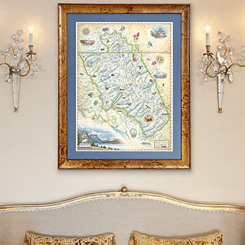 Xplorer Maps Glacier National Park Hand-Drawn Map – 24x18 Vintage-Style Lithographic Print – Made in USA - Image 2