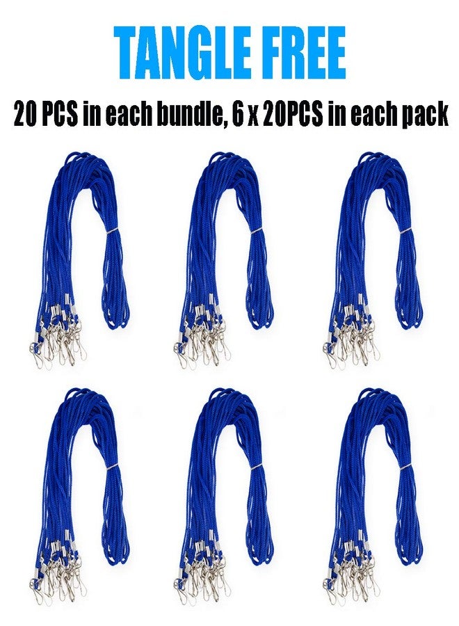 BAITEER 120 Pcs Blue Lanyards Premium Bulk Lanyards Round 36" with Swivel J Hook for ID Name Badge Holder, VIP, School, Kids, Coach, Conference, Festival and Hang Keys - Image 2