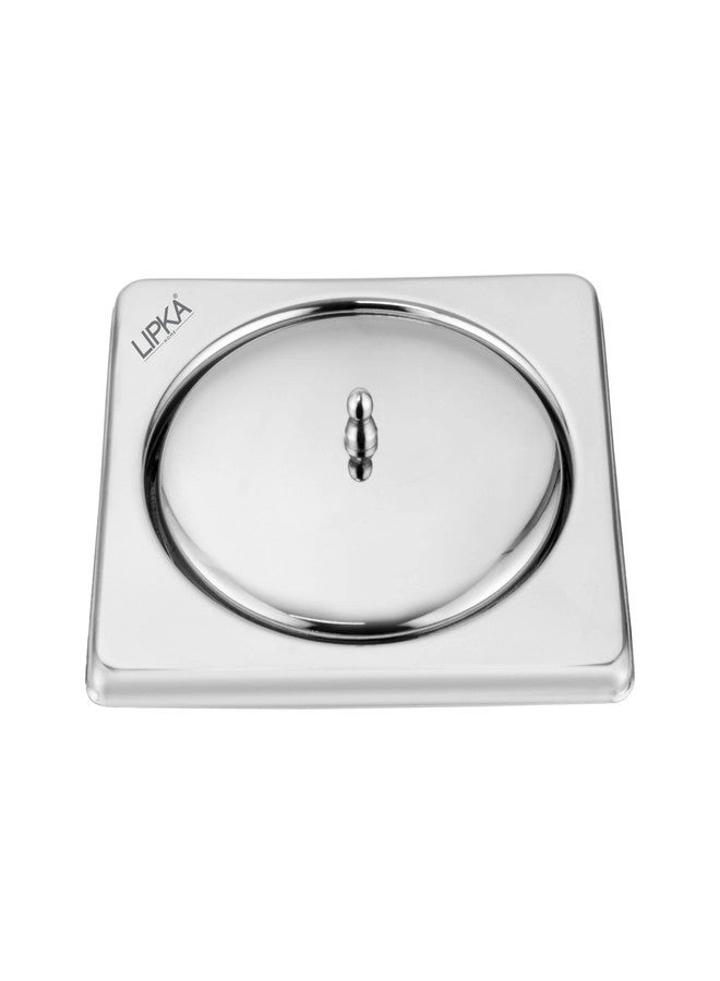 LIPKA Saturn 6 x 6 Inches Square Floor Drain with Classic Jali | Premium Stainless Steel Floor Drain & Cover with Lid | Floor Drain for Bathroom Drainer Kitchen, Balcony, Wet Area - Image 1