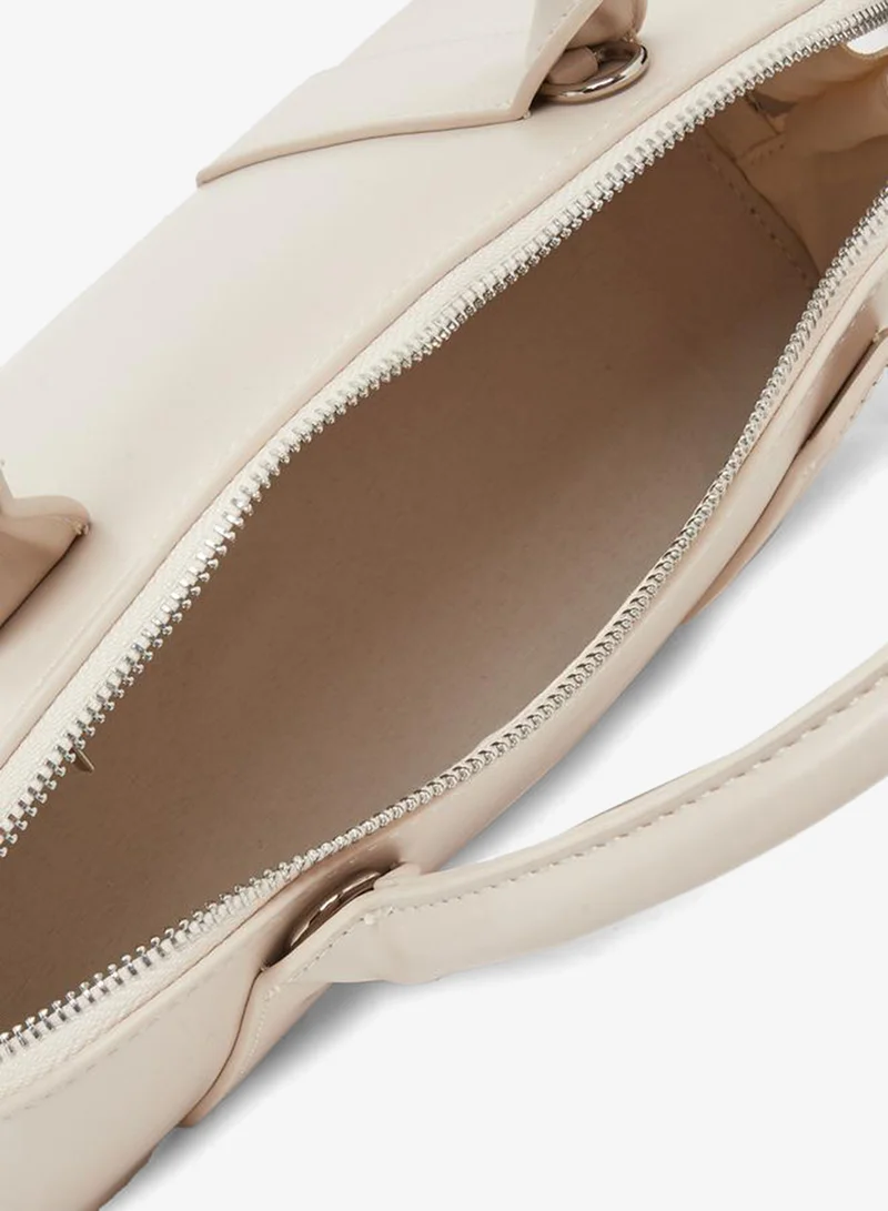 Styli  Cream Bowling Bag with Zip Closure for Women | Best Price UAE