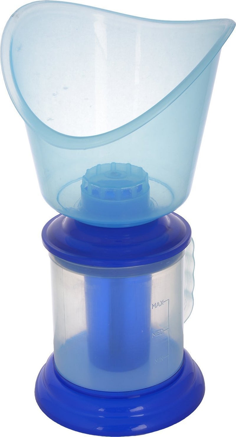 Crescent 3 In 1 Facial Steamer for Face| Steam Inhaler Vaporizer| Facial Sauna| Steamer for Cold and Cough| 3 Attachment| Color: Blue - Image 1