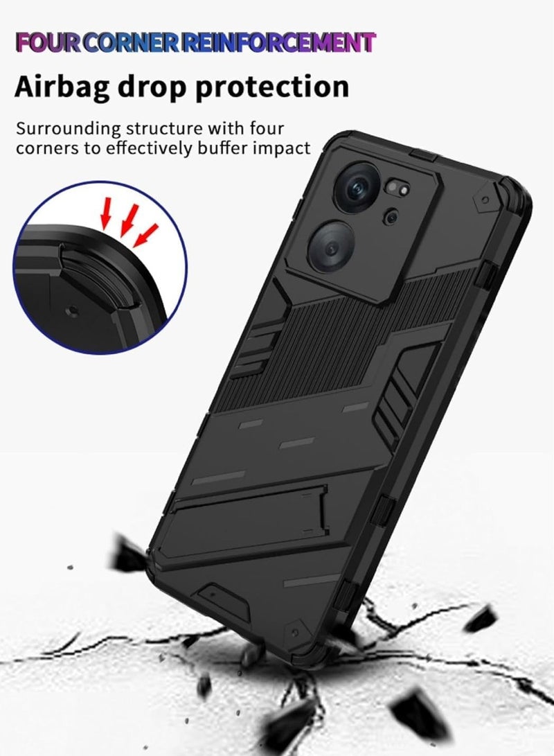 general Case Compatible with Xiaomi 13T, [Shockproof] Soft TPU Bumper and Hard PC Back Cover with Stand [Camera Lens Protecctor] [Non-Slip] [Outdoor] - Image 3
