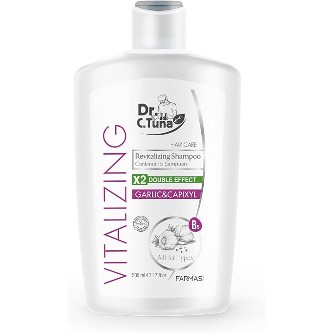 FARMASI Dr. C. Tuna Vitalizing Garlic Shampoo with Capixyl, 17 fl oz - Image 1