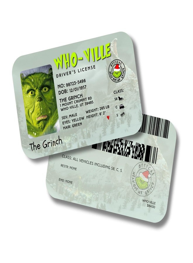 Lashicorn Grouch Driver’s License Elf Accessory | 5 Pack 2 x 3.5” Plastic Matches Santa Clause License Drops on Christmas Fireplace Decor - Image 1