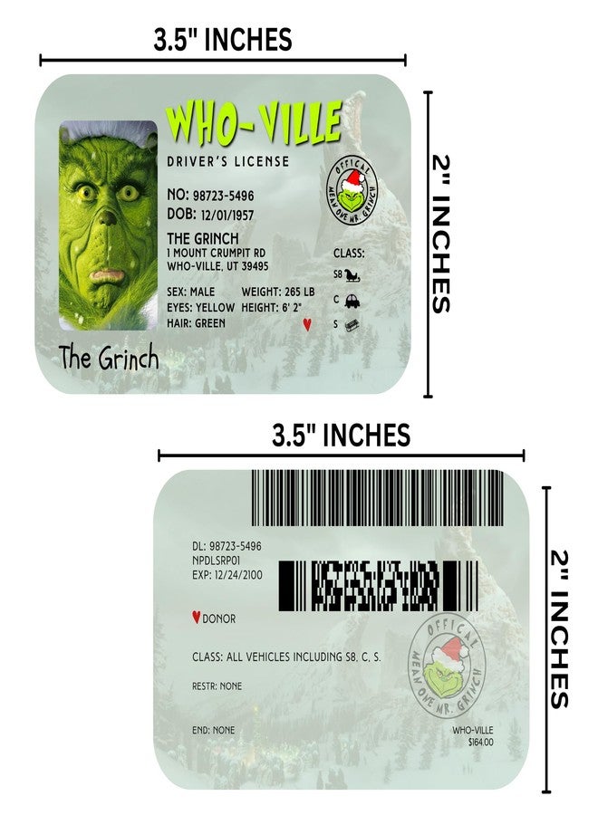Lashicorn Grouch Driver’s License Elf Accessory | 5 Pack 2 x 3.5” Plastic Matches Santa Clause License Drops on Christmas Fireplace Decor - Image 2