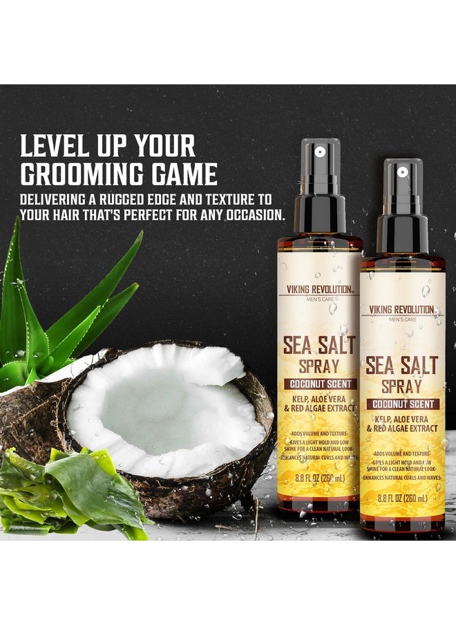 Viking Revolution Viking Revolution Coconut Sea Salt Spray for Men - Styling, Volumizes & Enhances natural curls, Provides beach hair look, Boosts volume, Soothes with Kelp, Aloe Vera & Red Algae - 2 pk  - Image 5