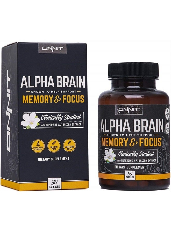 Onnit Alpha Brain (30ct) Nootropic Brain Booster Supplement For Memory, Focus, and Mental Clarity with Bacopa, AC11, Huperzine A, L-Tyrosine, and Vitamin B6 - Image 2