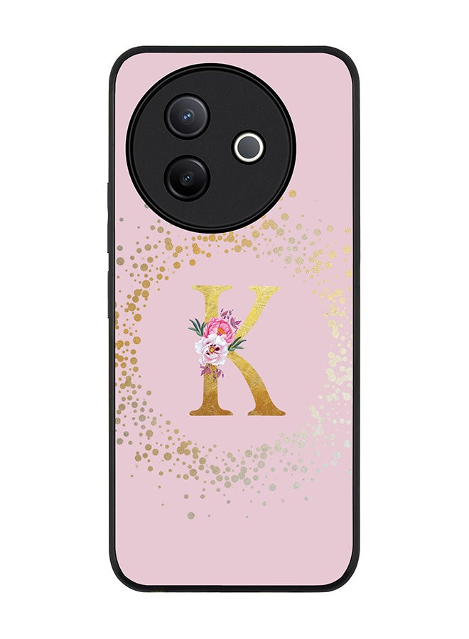 Stylizedd For Vivo Y39 5G / vivo Y300i 5G Case,Slim fit Camera Protection, Shockproof Thin Phone cover  - Custom Monogram Floral - K  (Pink ) - Image 1
