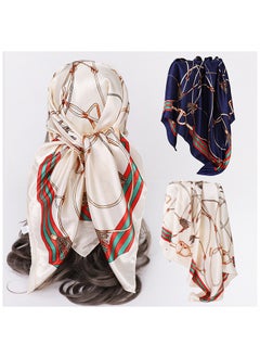 Generic 2 Pcs Satin Large Square Head Scarf  - Image 1