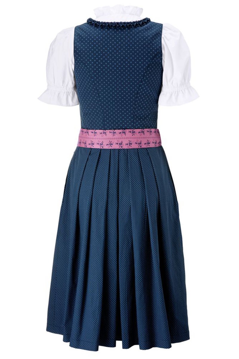 Tchibo Women Allover Print Midi Dress, Navy Blue - Image 3