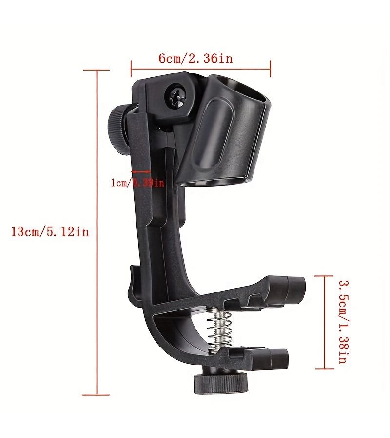 Set Of 4 Black Microphone Clips For Drum Rims With Shockproof Mounts - Image 2