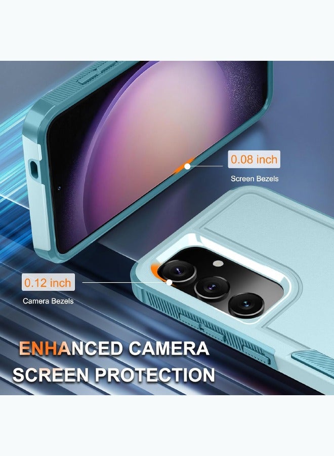 Case for Samsung Galaxy S25, Full Body Dual Layer Heavy Duty Rugged Shockproof Protective Phone Cover with Tempered Glass Screen Protector and Camera Lens Cover, Mint Green - Image 5