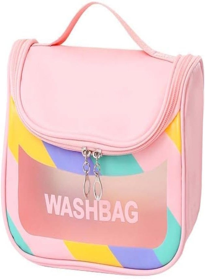 STARFLYER Travel Toiletry Bag for Women, Waterproof Cosmetic Wash Bag with Handy Handle, Large Capacity Makeup Cosmetic Bag. (Pink) - Image 1