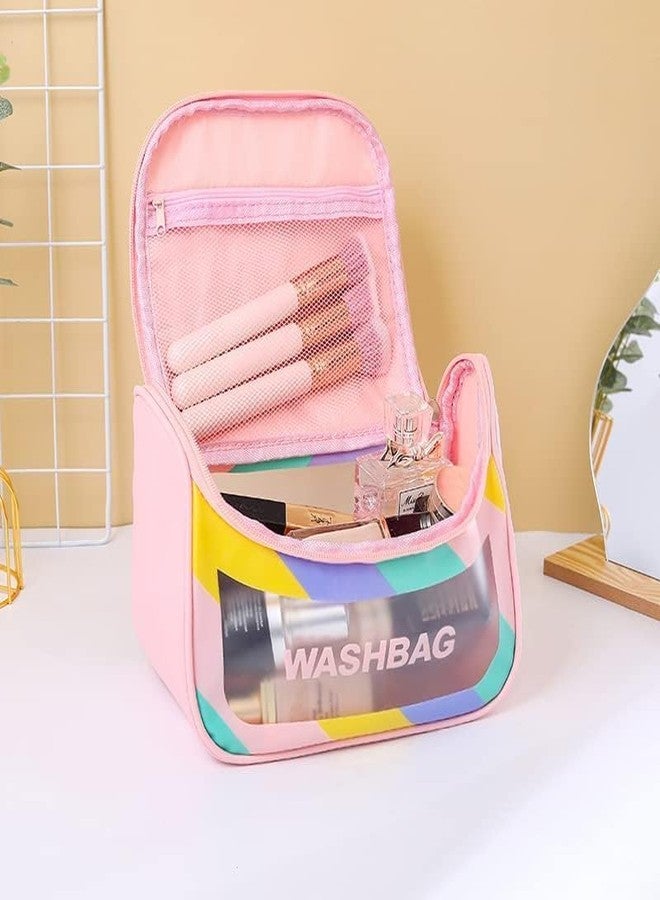 STARFLYER Travel Toiletry Bag for Women, Waterproof Cosmetic Wash Bag with Handy Handle, Large Capacity Makeup Cosmetic Bag. (Pink) - Image 4
