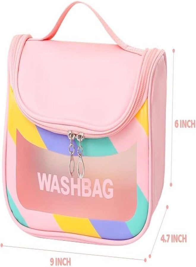 STARFLYER Travel Toiletry Bag for Women, Waterproof Cosmetic Wash Bag with Handy Handle, Large Capacity Makeup Cosmetic Bag. (Pink) - Image 2
