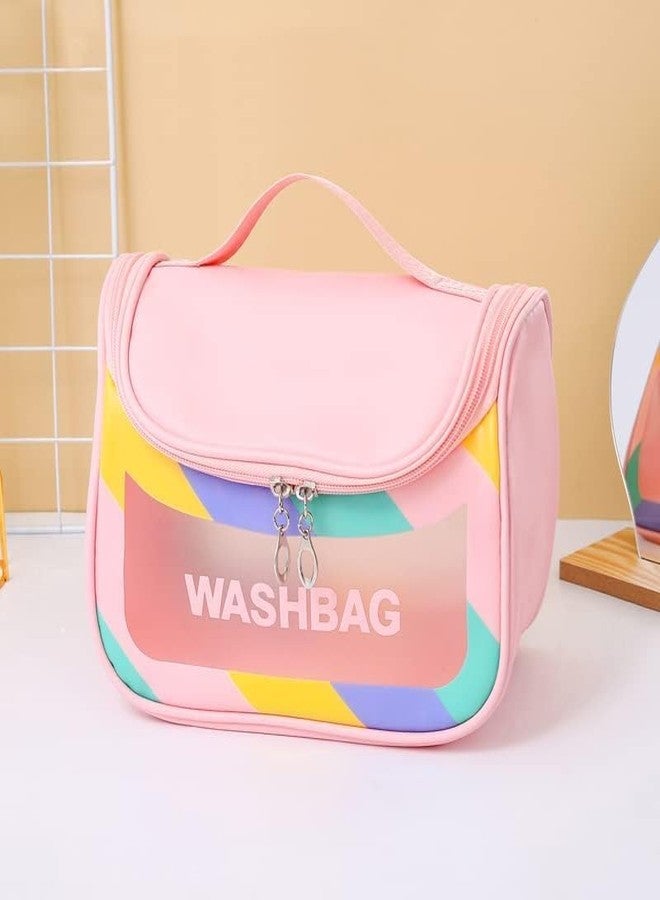 STARFLYER Travel Toiletry Bag for Women, Waterproof Cosmetic Wash Bag with Handy Handle, Large Capacity Makeup Cosmetic Bag. (Pink) - Image 3