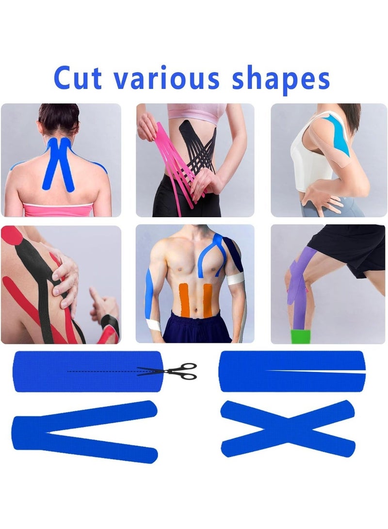كينيسيولوجي Kinesiology-شريط لاصق مرن داعم للعضلات للرياضة والعلاج الطبيعي، 5 سم×5 م، أزرق - Image 4