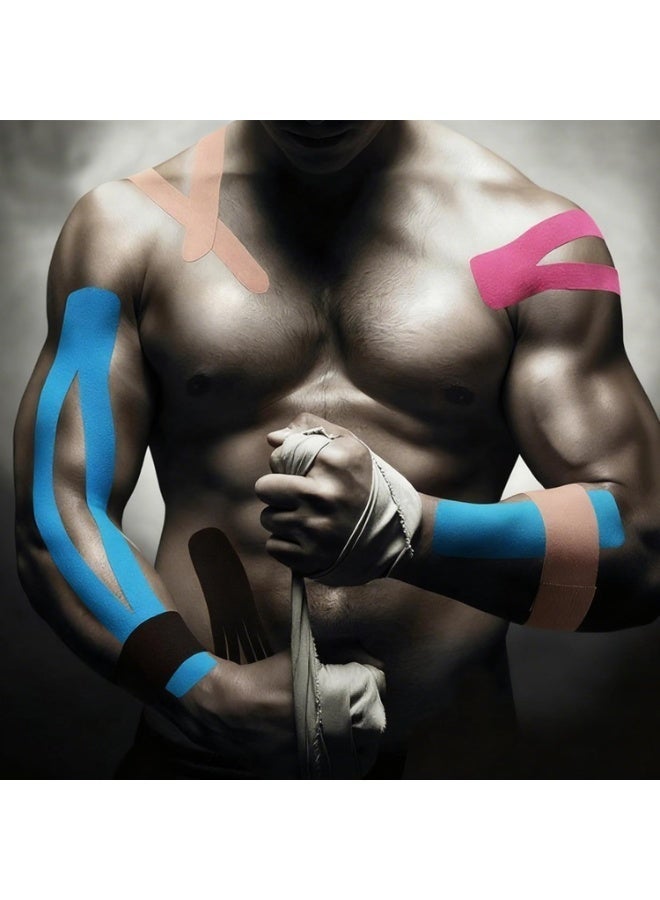 كينيسيولوجي Kinesiology-شريط لاصق مرن داعم للعضلات للرياضة والعلاج الطبيعي، 5 سم×5 م، أزرق - Image 3