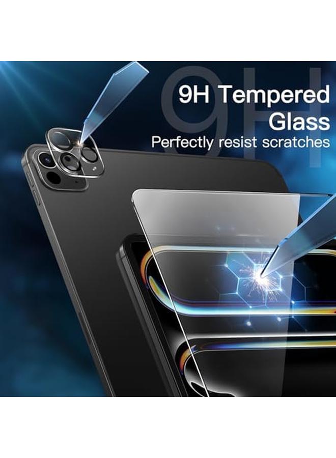 جي تيك واقي شاشة لجهاز ايباد برو 13 انش M4 2024 مع واقي عدسة الكاميرا وأداة تركيب سهلة وطبقة من الزجاج المقوى المقاوم للخدش وشفاف للغاية، عبوتان لكل منهما - Image 4