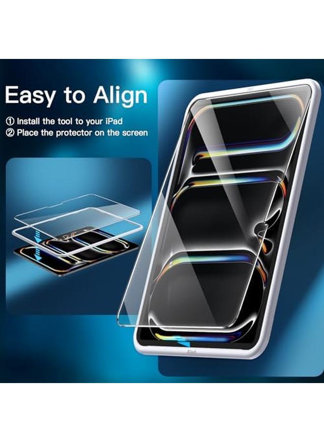 جي تيك واقي شاشة لجهاز ايباد برو 13 انش M4 2024 مع واقي عدسة الكاميرا وأداة تركيب سهلة وطبقة من الزجاج المقوى المقاوم للخدش وشفاف للغاية، عبوتان لكل منهما - Image 3