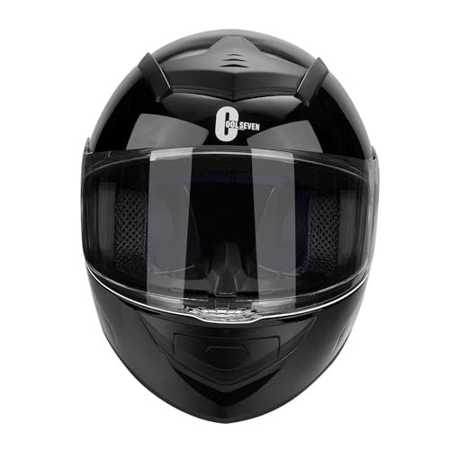 Deflife Full Face Motorcycle Helmet for Adults with DOT Approved, Gloss Black Lightweight Aerodynamic Street Bike Helmet for Men and Women, Three Layers Protection - Image 2