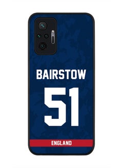 Rugged Black Edge Case for Redmi Note 10 Pro 4G, Slim fit Soft Case Flexible thin Cover - Player Name - Jonny Bairstow, Jersey Number- 51