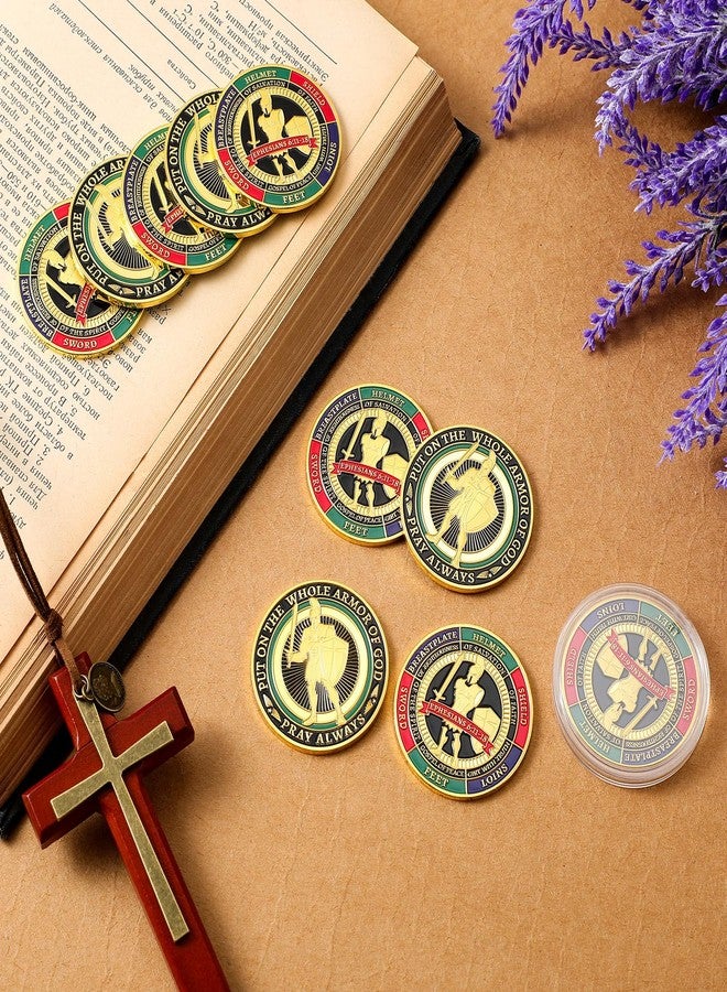 Nosiny 10 Pcs Put on the Whole Armor of God Coin Religious Prayer Coins for Christian Church School(Classic Style) - Image 4