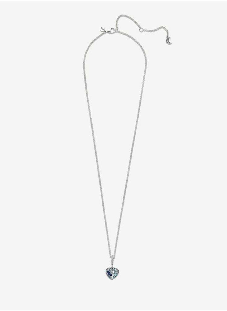 PANDORA - Pandora Sparkling Blue Moon & Stars Heart Necklace - Image 1