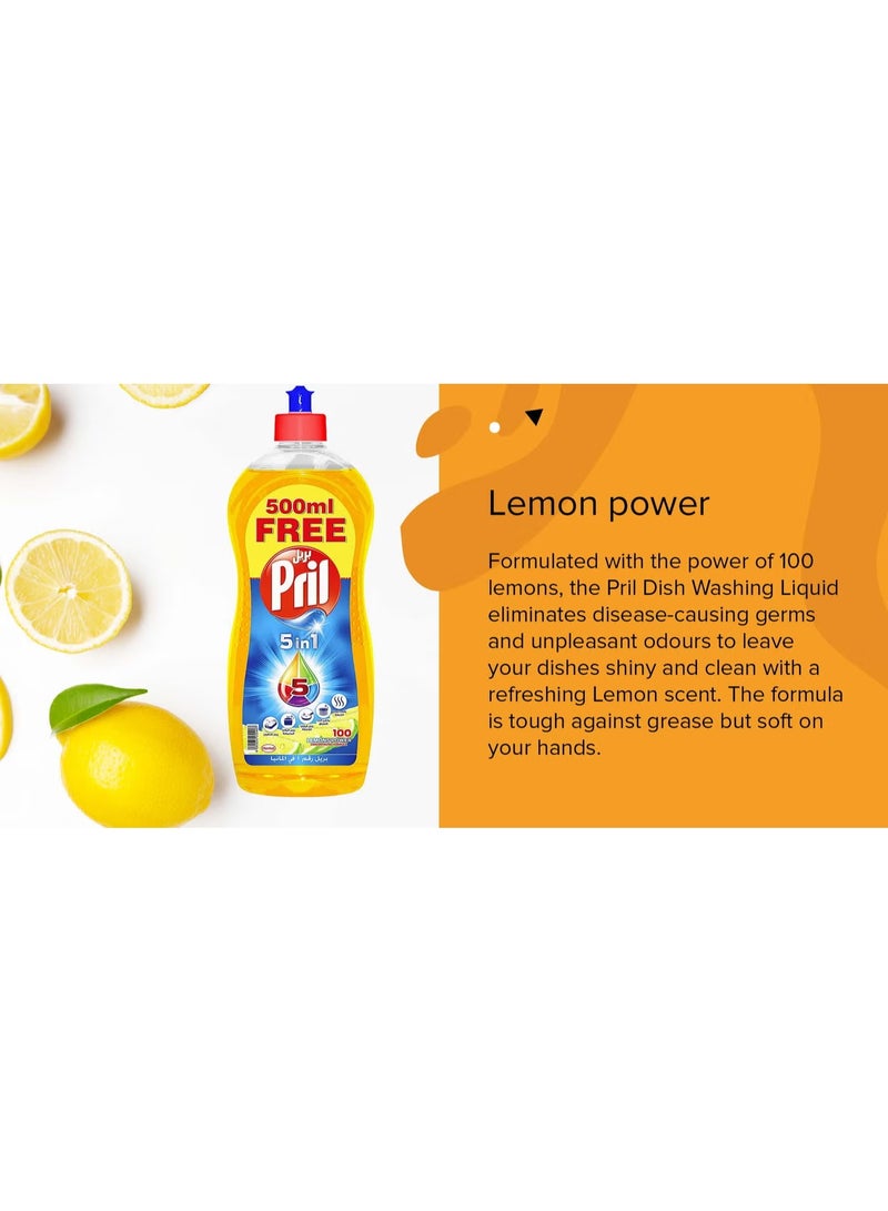 Pril Lemon Vinegar Dishwashing Liquid – 500ml (Pack of 6) - Image 5