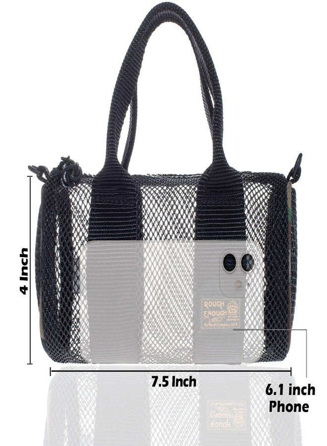 RE ROUGH ENOUGH Rough Enough Small Clear Purse Crossbody Bag for Women Stadium Events Country Concert Outfits Mesh - Image 4