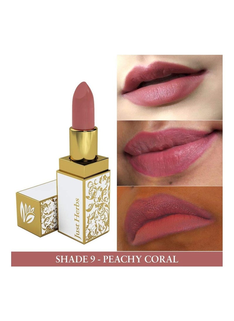 Just Herbs Just Herbs Ayurvedic Creamy Matte Lipstick Peachy Coral Pack Of 1  - Image 2