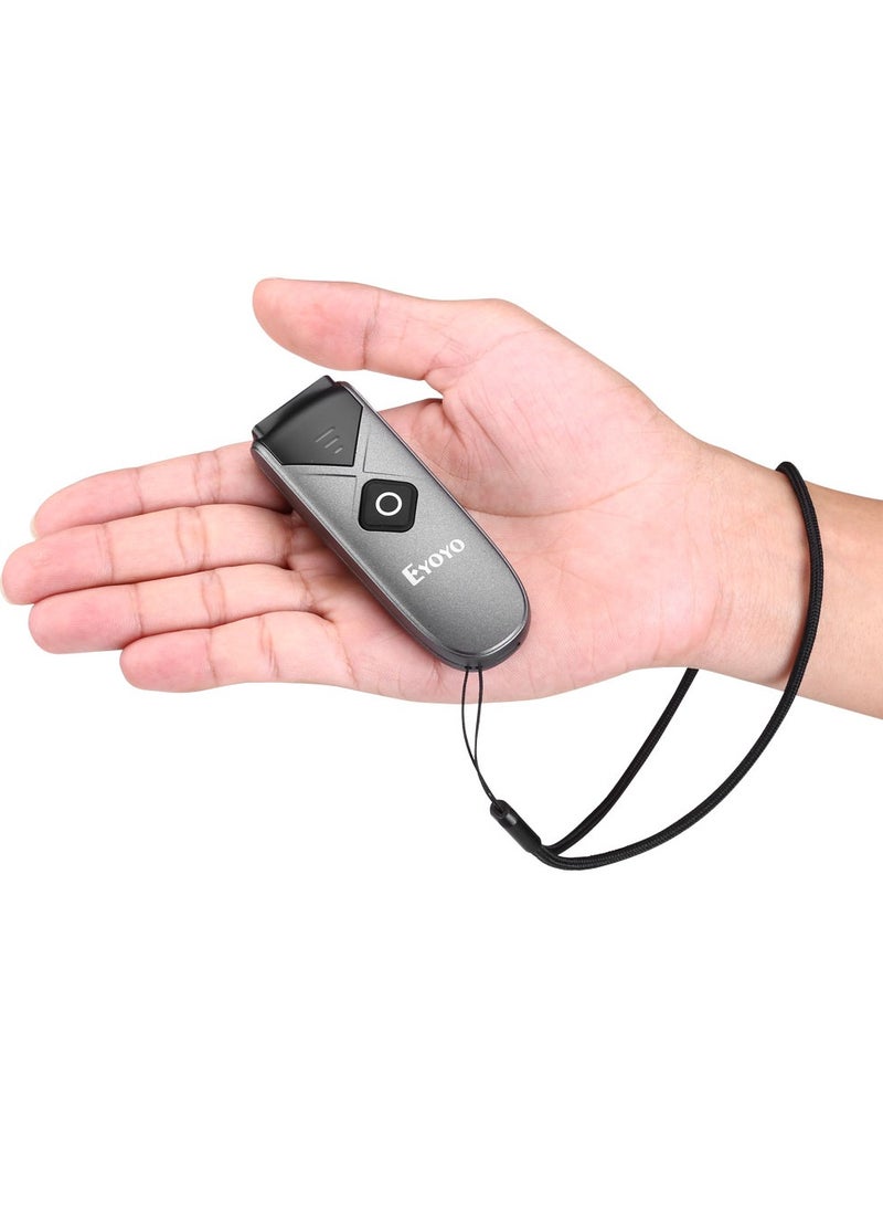 EYOYO Mini Barcode Scanner, Lightweight And Portable Bluetooth Barcode Scanner, QR Code Screen Image Reader, Strong And Durable Barcode Scanning Machine, (1pc, Grey)  - Image 2