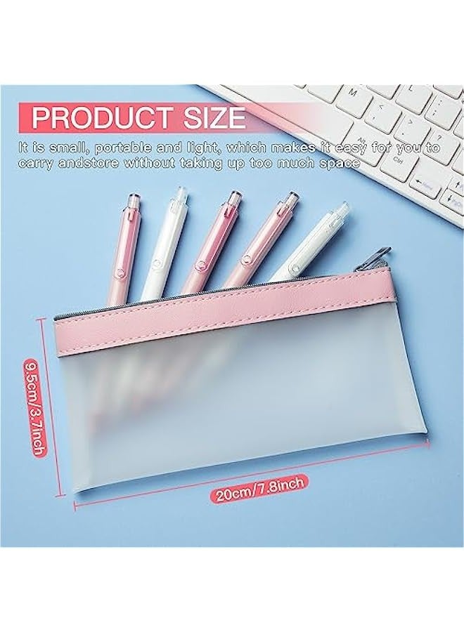 Generic 4 Pack Pencil Case Zipper Pencil Pouch, Multifunctional Clear Pen Bag Organizer Stationery Storage Bag for Office Supplies Cosmetics Makeup Travel Accessories - Image 2