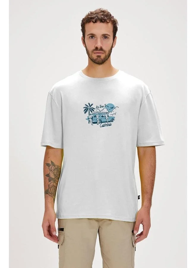 Bad Bear Tıme To White Men's Printed T‑shirt.