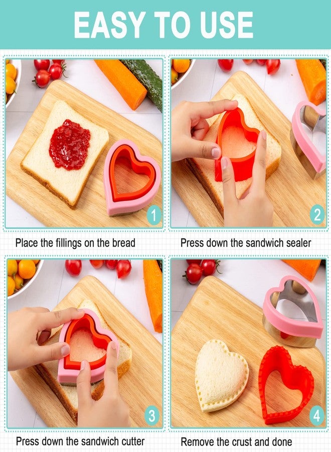 Kimfead Sandwich Cutter for Kids 48 Pcs, Cookie Cutters, Fruit Vegetable Cutter Shapes, Food Picks for Bento Box, Mickey Mouse Dinosaur Star Square Heart Shape - Image 5