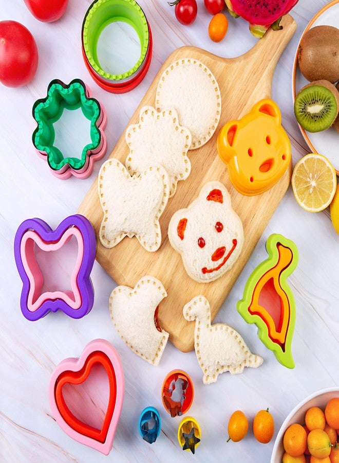 Kimfead Sandwich Cutter for Kids 48 Pcs, Cookie Cutters, Fruit Vegetable Cutter Shapes, Food Picks for Bento Box, Mickey Mouse Dinosaur Star Square Heart Shape - Image 2