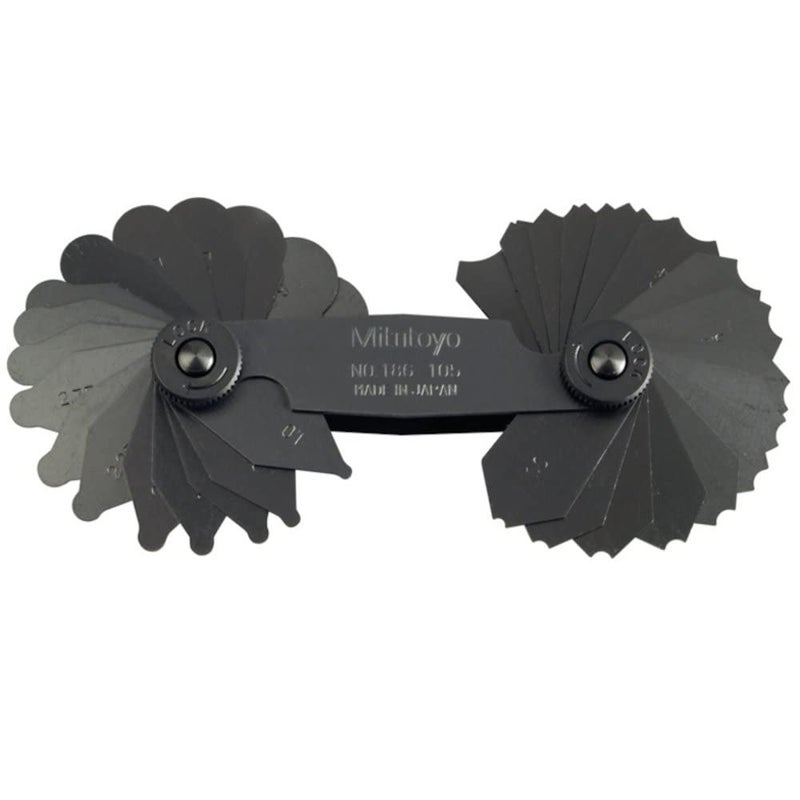 Mitutoyo 186105 Radius Gage Set 17 Pairs of Leaves 1mm to 3mm by 025mm 35mm to 7mm by 05mm - Image 3