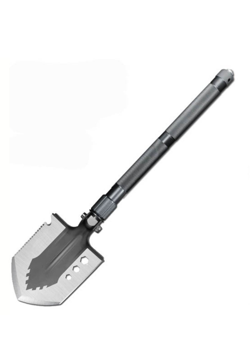 BONAI Multifunctional Tactical Folding  Shovel – Portable Camping Tool with Adjustable Handle, Emergency Kit (Knife, Fire Starter, Screwdriver), Glass Breaker, and Carry Pouch – Durable for Outdoor, Hiking, and Emergency Use  - Image 2