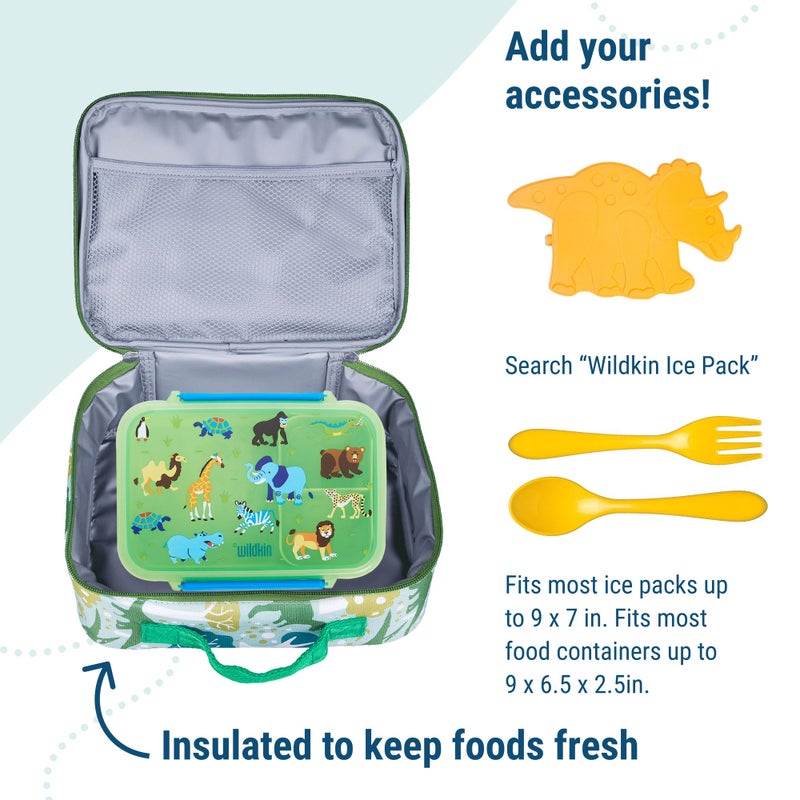 Wildkin Insulated Lunch Box Bag For Boys & Girls  Reusable Kids Lunch Box Is Perfect For Early Elementary Daycare School Travel  Ideal For Hot Or Cold Snacks & Bento Boxes (Dinomite Dinosaur) - Image 5