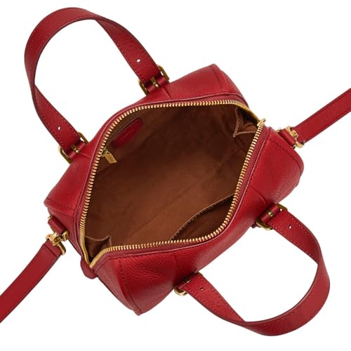 Fossil Carlie Satchel Handbag, Garnet - Image 3