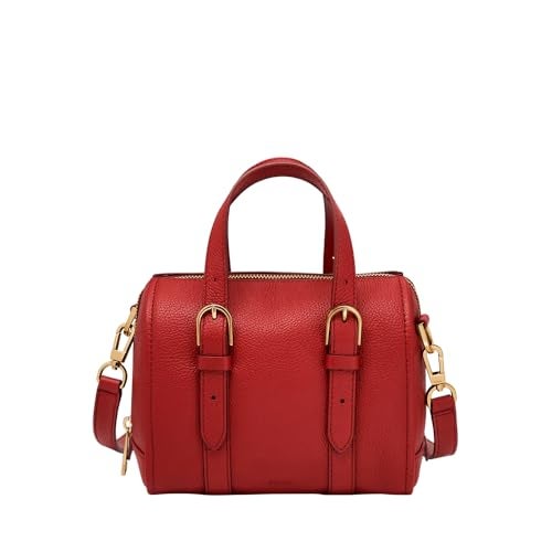Fossil Carlie Satchel Handbag, Garnet - Image 1
