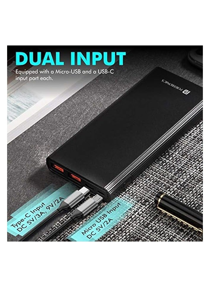 Portronics Power M 10K 10000 mAh Metal Housing Power Bank with Dual Input, Black - Image 2